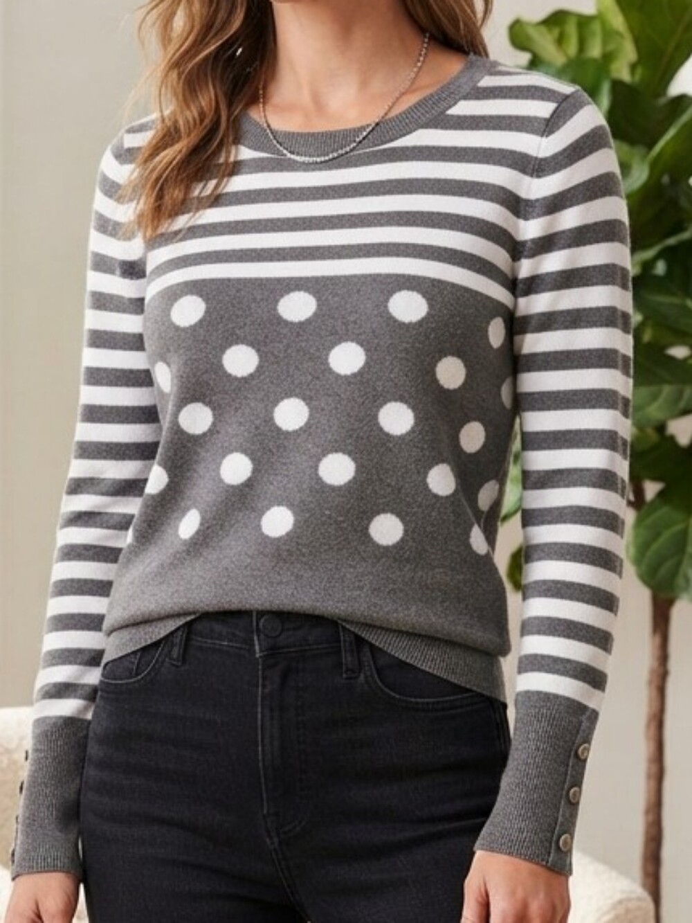 Marble Viscose Blend Sweater Size Medium PTP 20" Gray, White,Blue